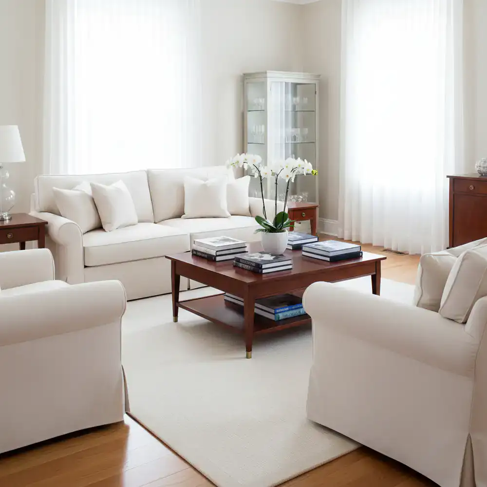Elegant living room representing the quality of PrimeClean housekeeping services