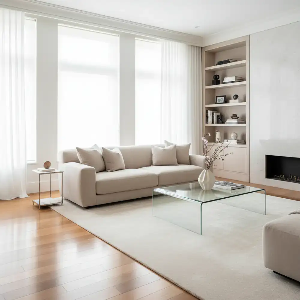 Pristine, premium living space after a deep cleaning service
