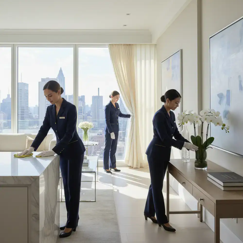 Premium housekeeping service in action