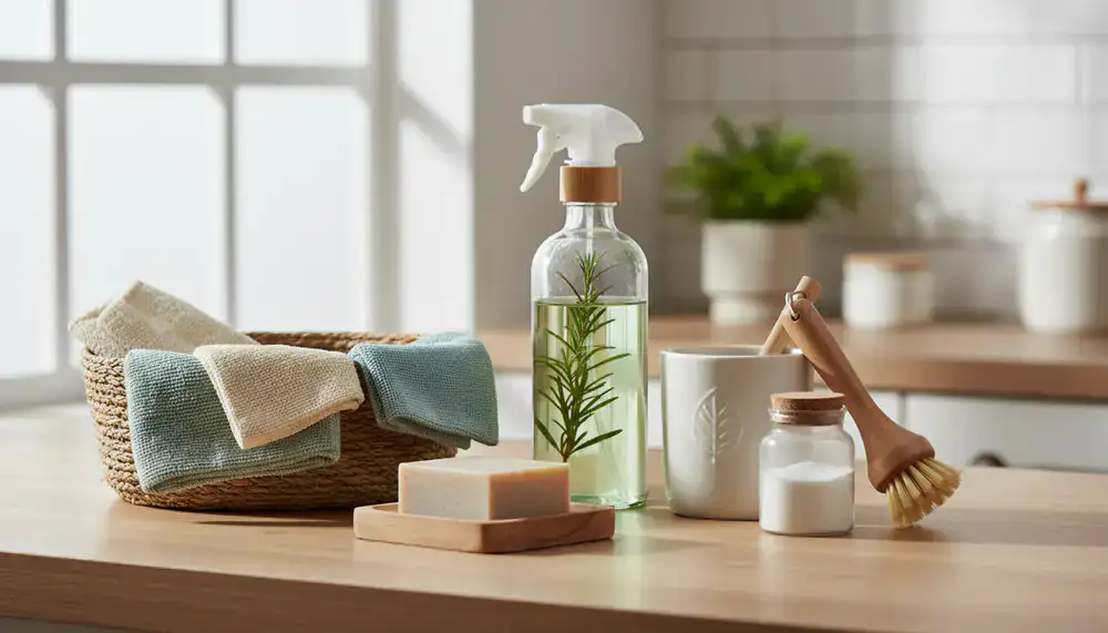 Selection of premium eco-friendly cleaning supplies