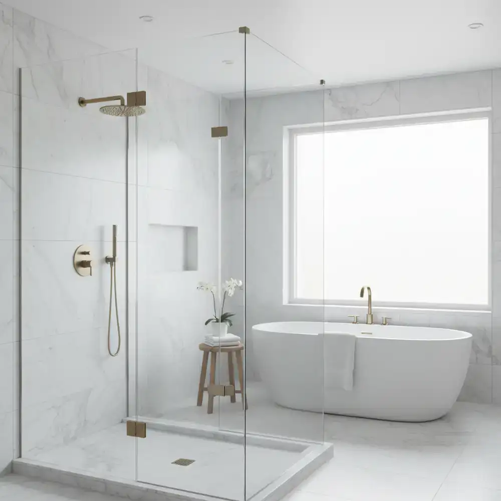 Spotless premium bathroom and shower glass